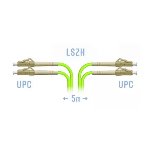Патчкорд оптический LC/UPC-LC/UPC MM (OM5) Duplex 5 метров, 2мм